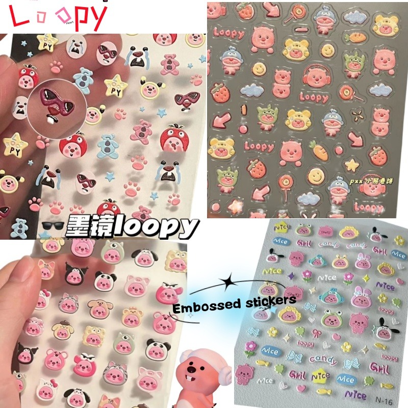 Nail Tech Accessories - Adesivo 3D em relevo Loopy, adesivo