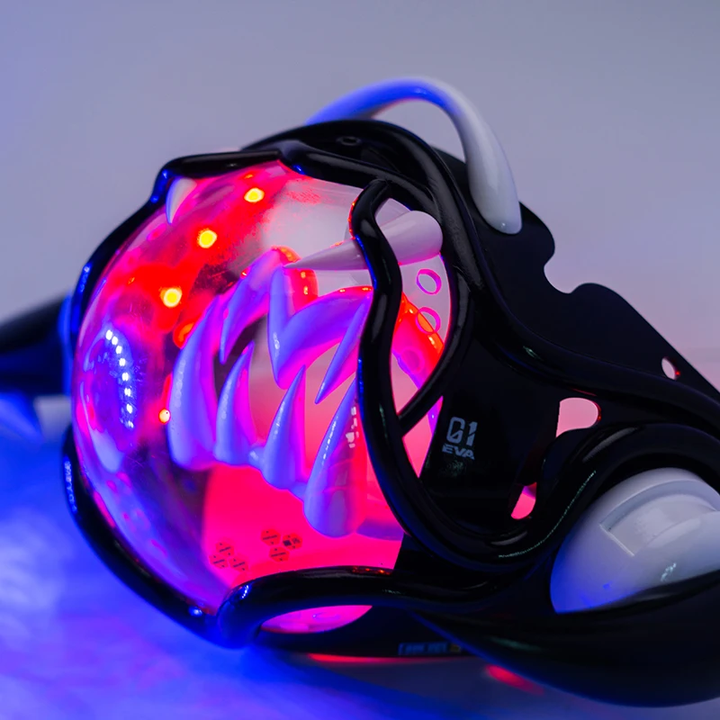 Tech Wear Accessories - Máscara LED Mech estilo Cyberpunk Anime
