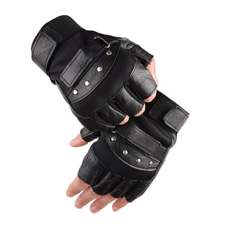 Tech Wear Accessories - Metade do dedo couro luvas de