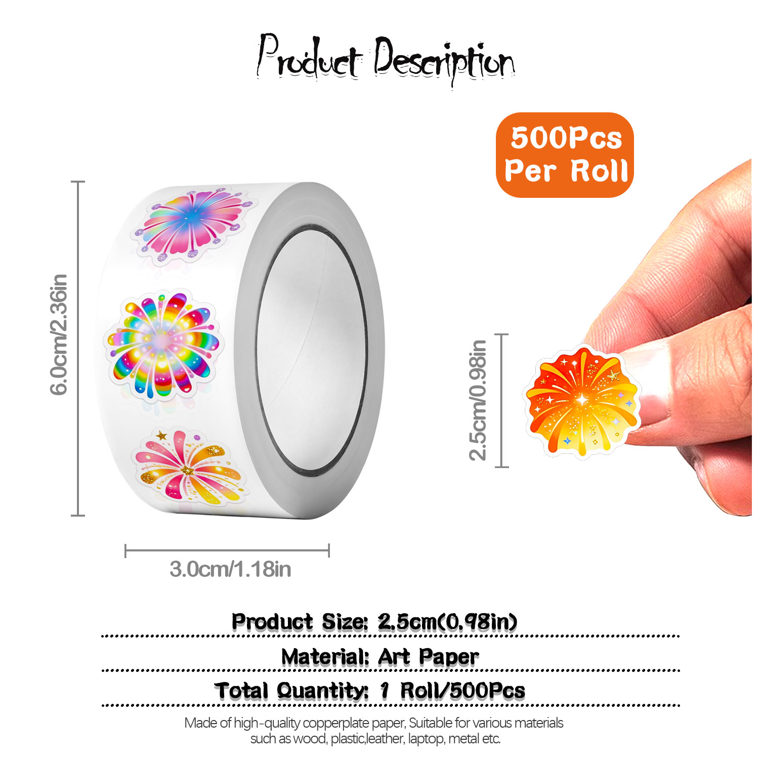 Rolo de Adesivos de Fogos de A - Tech Accessories To Gift avaliação e preço