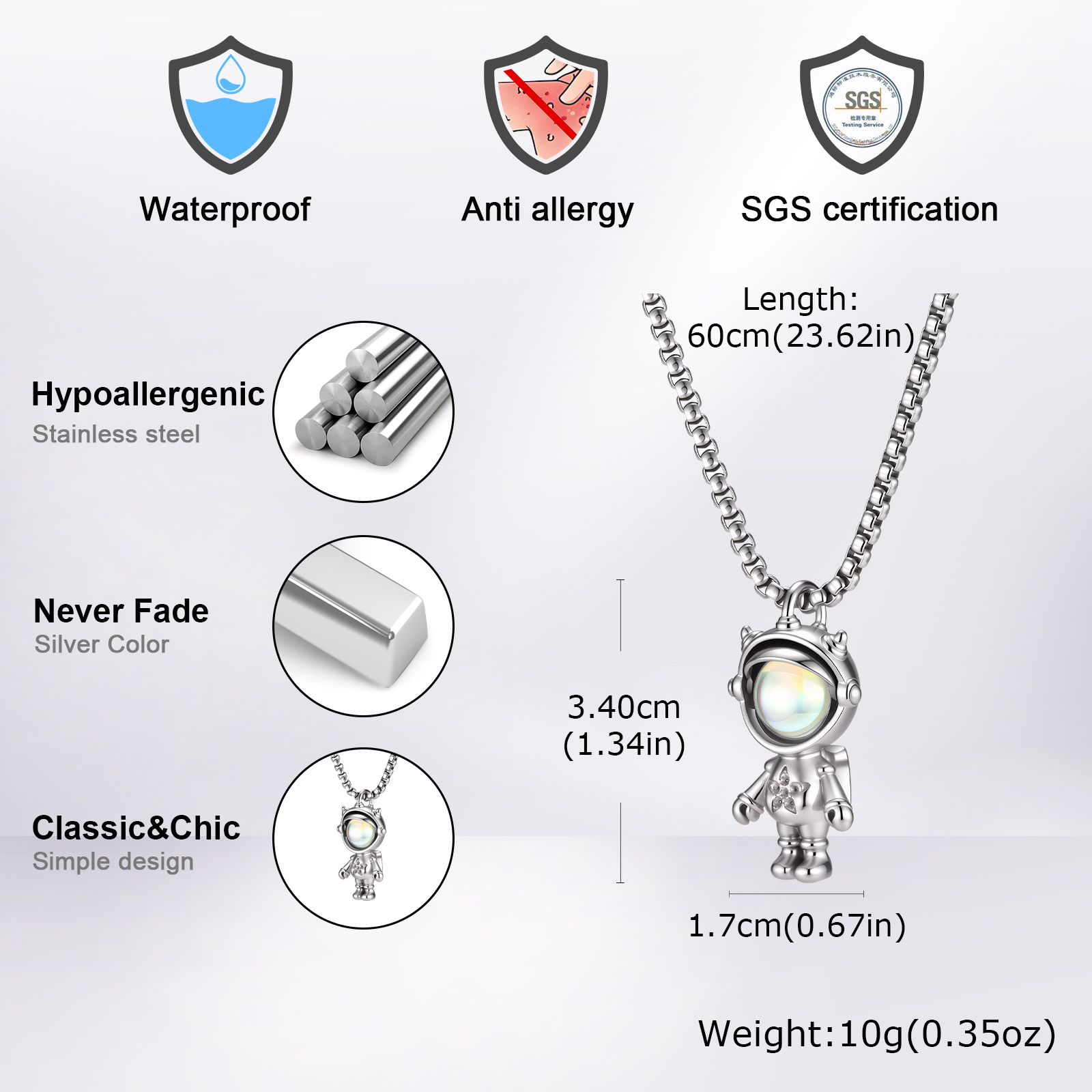 Colar com Pingente de Astronau - Tech Wear Accessories avaliação e preço