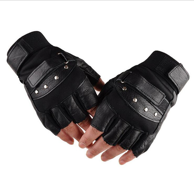 Metade do dedo couro luvas de  - Tech Wear Accessories avaliação e preço