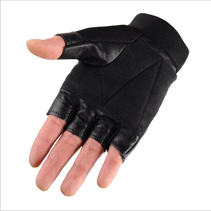 Metade do dedo couro luvas de  - Tech Wear Accessories avaliação e preço